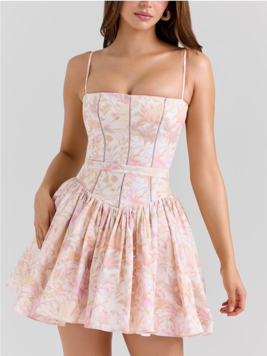 House of CB Dresses & Skirts - House of CB Ysabella Mini Dress Peach Floral Size S NWT